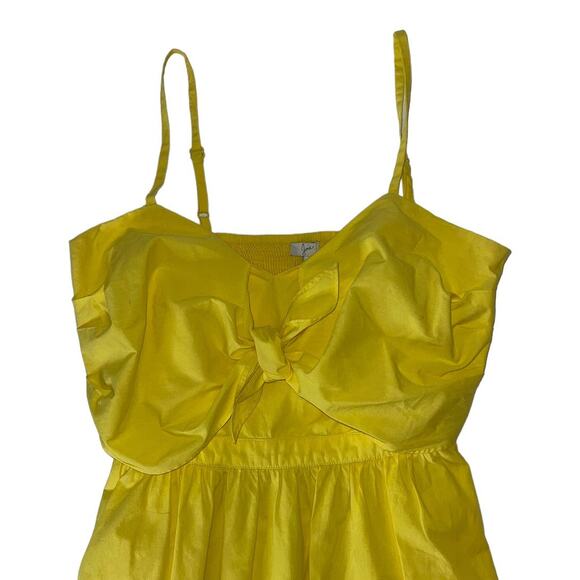 Joie Clorinda Tie Front Cut Out High Low Yellow Midi Dress Size 4 - Picture 5 of 13